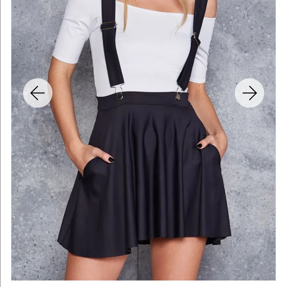 Black milk matte pinafore pocket skater skirt